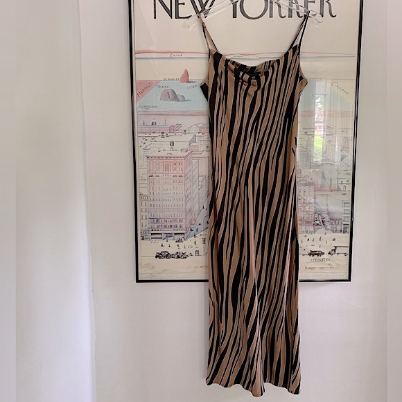 NWOT Banana Republic silky slip dress in animal vibe print size 6 - Picture 2 of 7